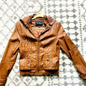 GUESS faux leather brown jacket